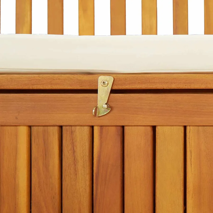 Banc de rangement de jardin Bois d'acacia solide 120x63x84 cm - 9