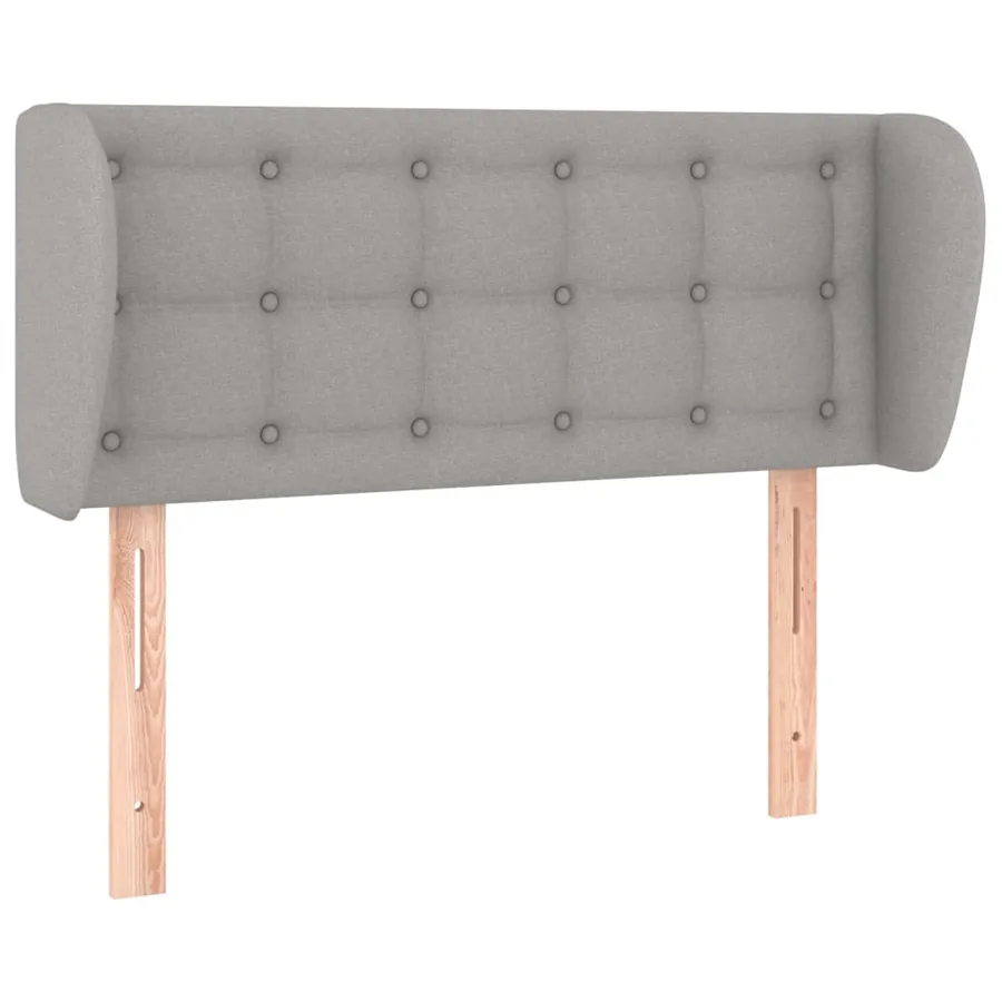 Tête de lit avec oreilles Gris clair 93x23x78/88 cm Tissu - 2