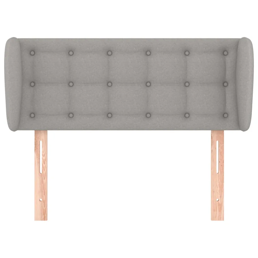Tête de lit avec oreilles Gris clair 93x23x78/88 cm Tissu - 3
