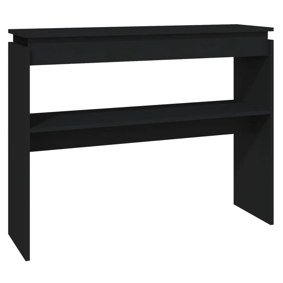 Table console noir 102x30x80 cm bois d'ingénierie - 2