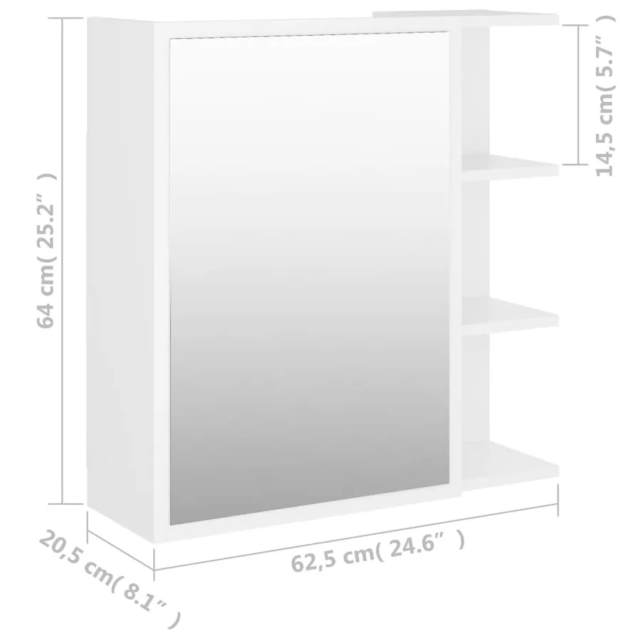 Armoire à miroir de salle de bain Blanc Bois d’ingénierie - 10