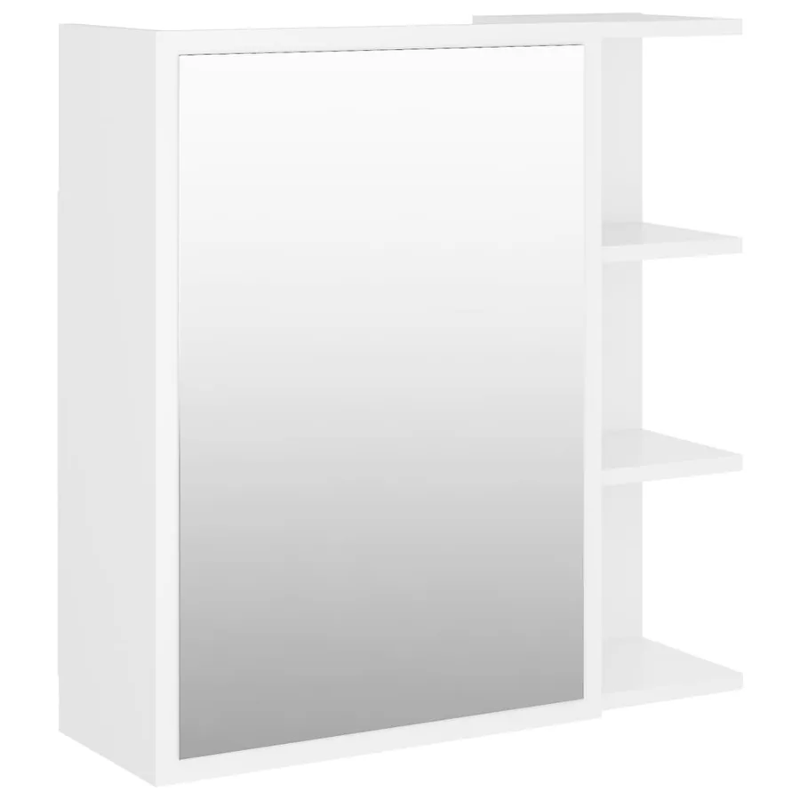 Armoire à miroir de salle de bain Blanc Bois d’ingénierie - 2