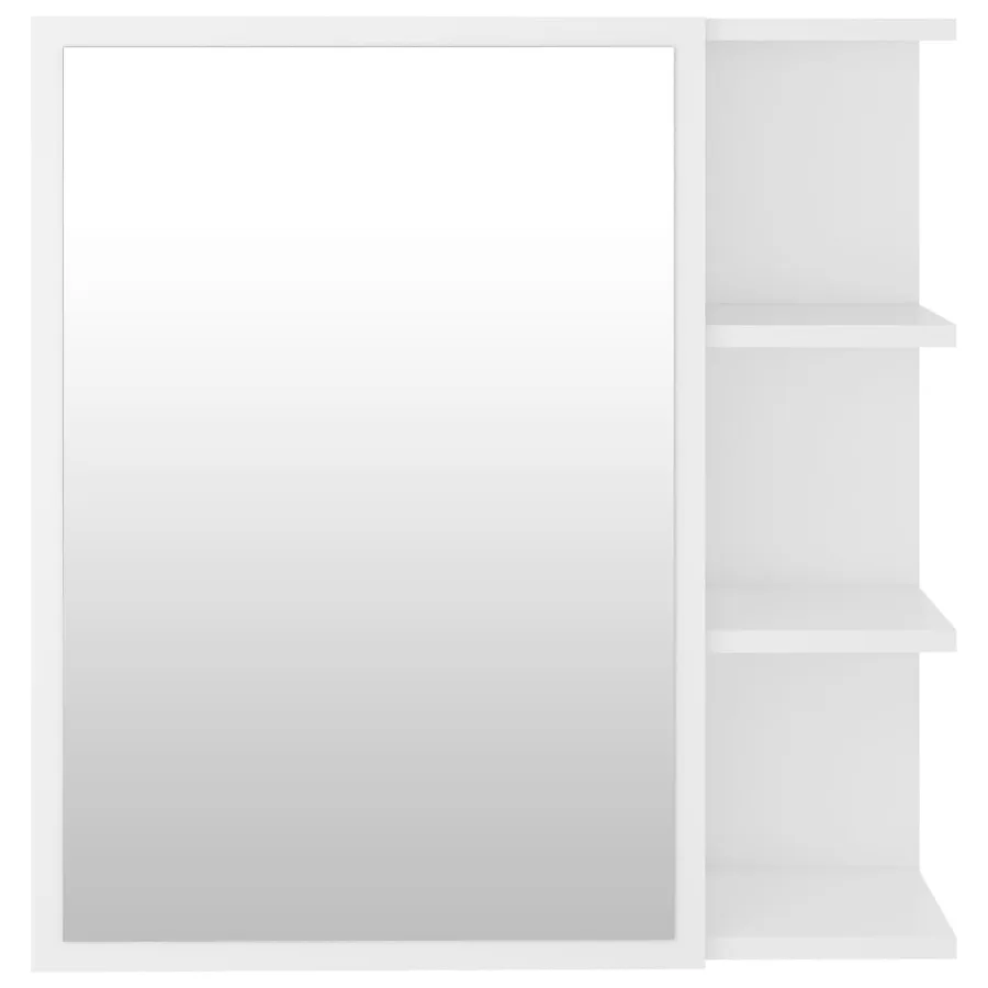 Armoire à miroir de salle de bain Blanc Bois d’ingénierie - 6