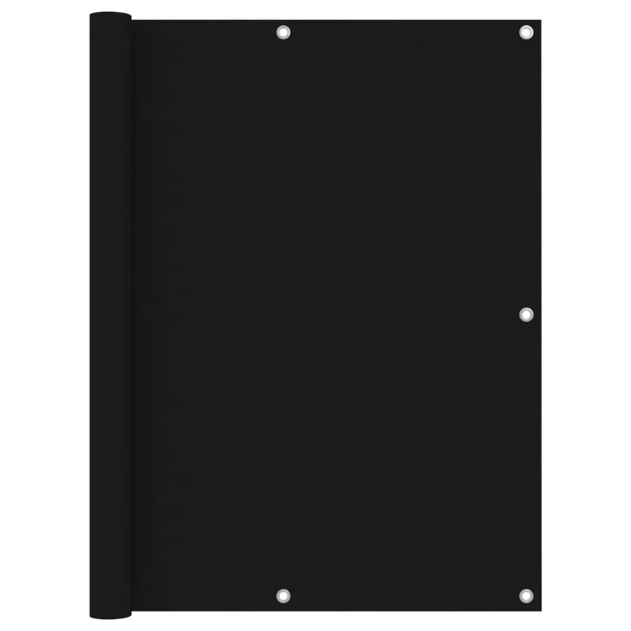 Écran de balcon Noir 120x300 cm Tissu Oxford
