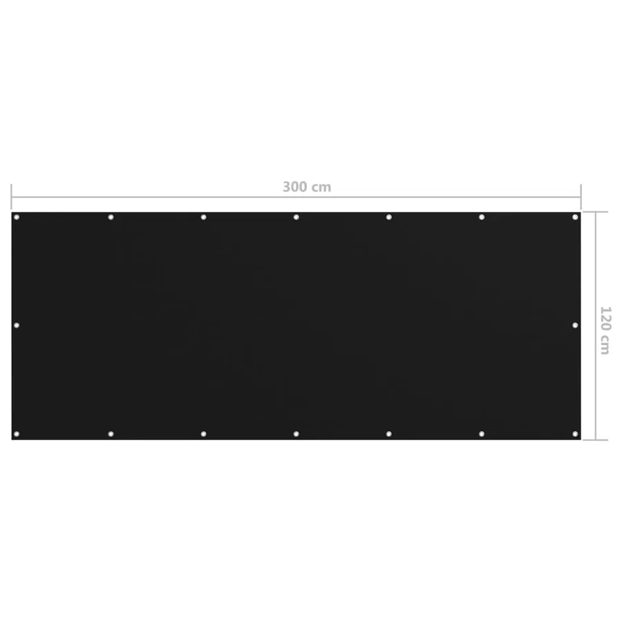 Écran de balcon Noir 120x300 cm Tissu Oxford - 5