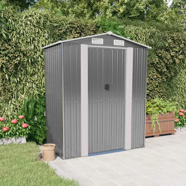 Abri de jardin Gris clair 192x108x223 cm Métal galvanisé