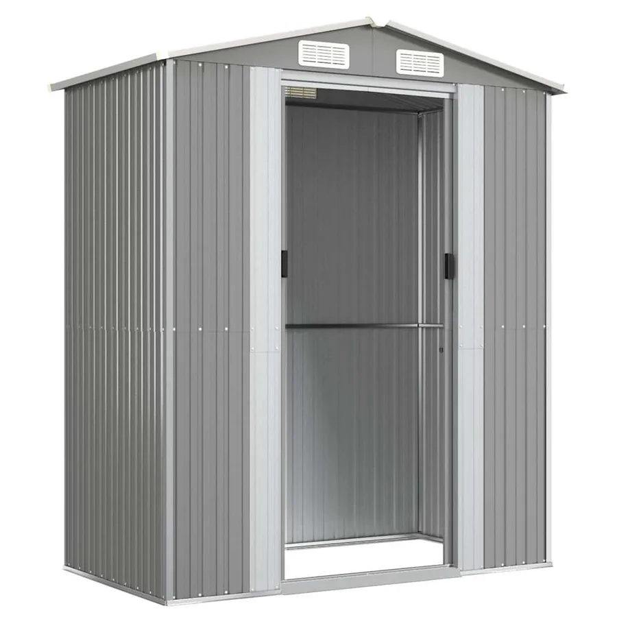 Abri de jardin Gris clair 192x108x223 cm Métal galvanisé - 4