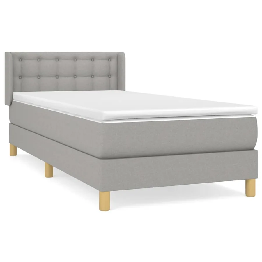 Sommier à lattes de lit et matelas Gris clair 90x190 cm Tissu - 2