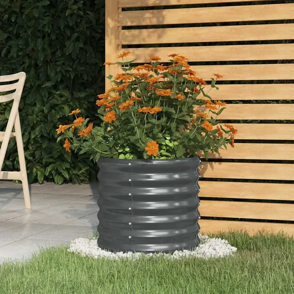 Jardinière Acier galvanisé 40x40x36 cm Anthracite