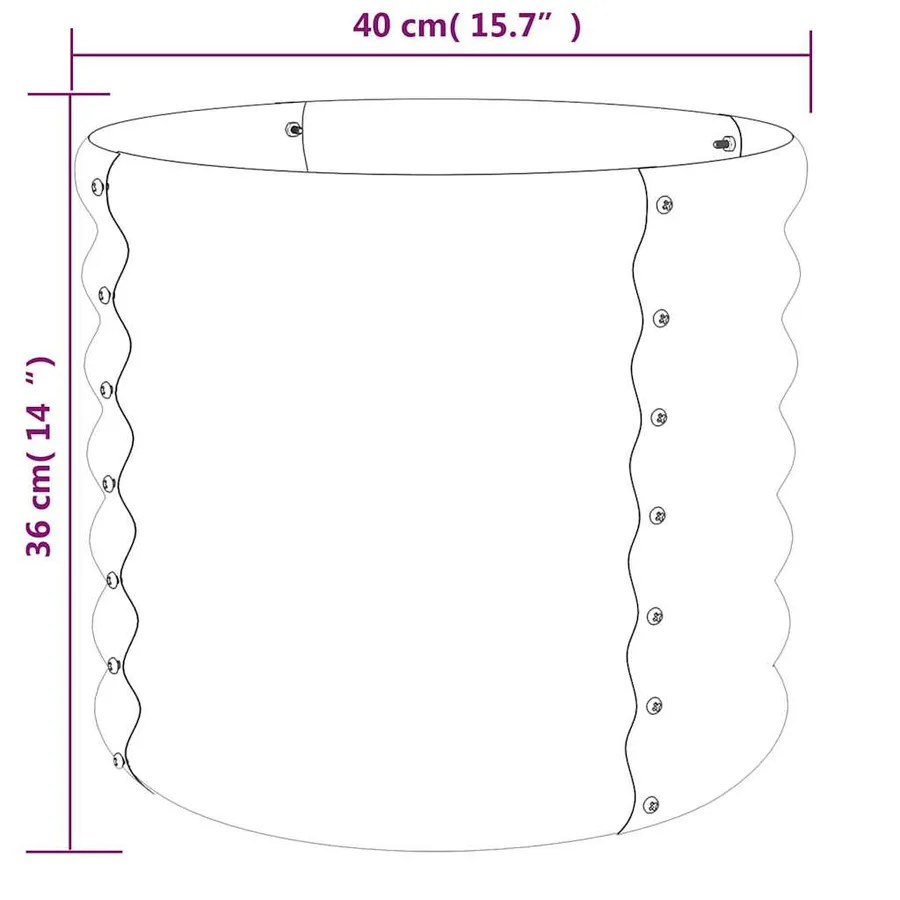 Jardinière Acier galvanisé 40x40x36 cm Anthracite - 4