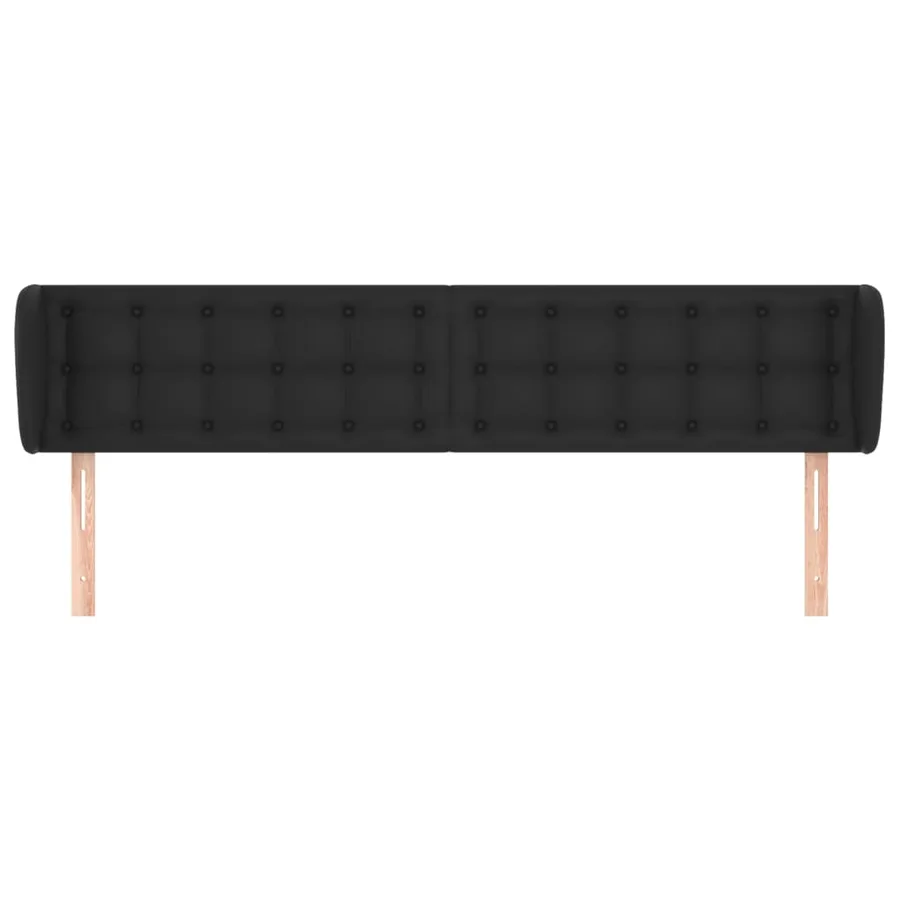 Tête de lit avec oreilles Noir 163x23x78/88 cm Similicuir - 3