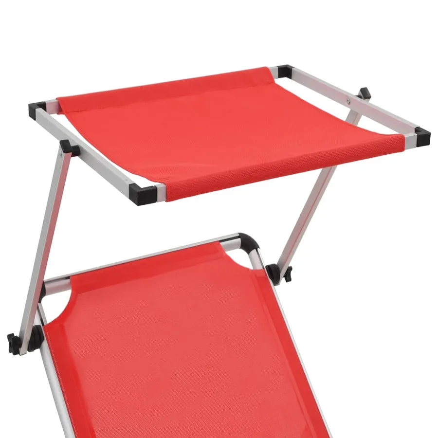 Chaise longue pliable avec toit Aluminium et textilène Noir - 26