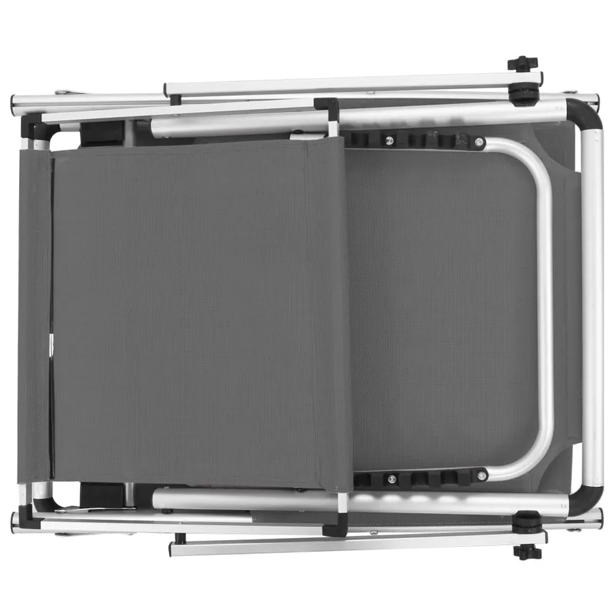 Chaise longue pliable avec toit Aluminium et textilène Noir - 35