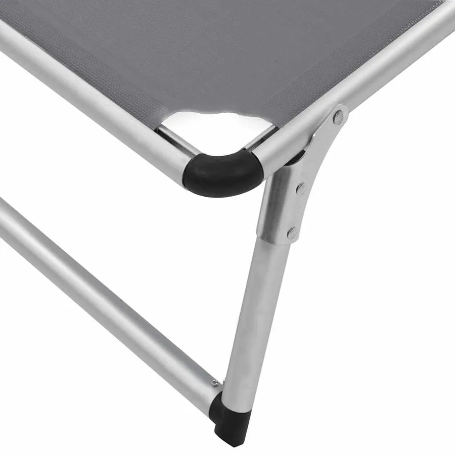 Chaise longue pliable avec toit Aluminium et textilène Noir - 39