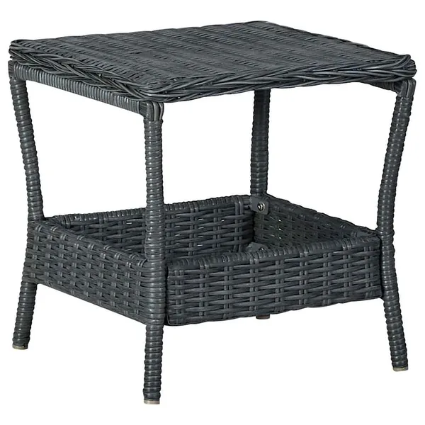 Table de jardin Gris foncé 45x45x46,5 cm Résine tressée
