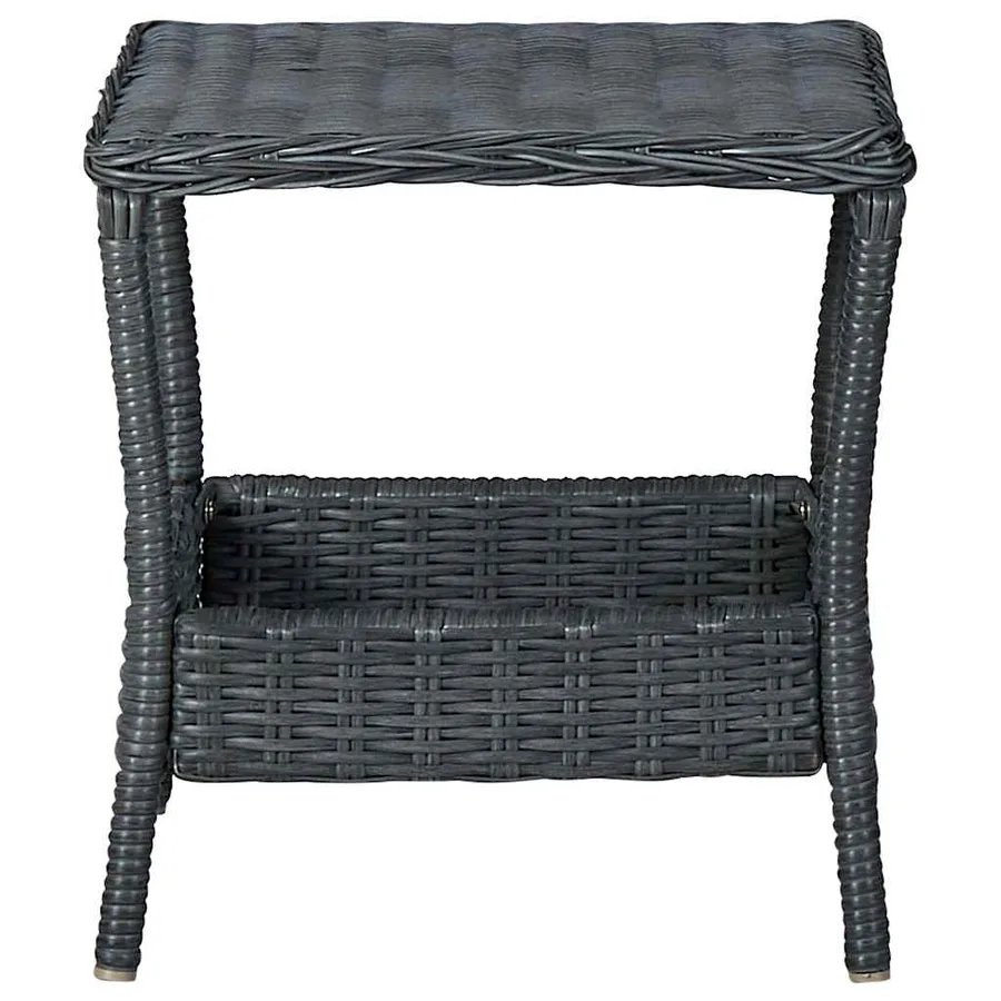Table de jardin Gris foncé 45x45x46,5 cm Résine tressée - 2