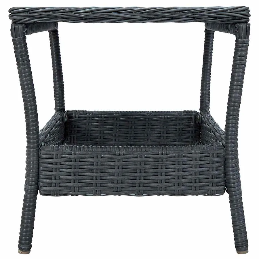 Table de jardin Gris foncé 45x45x46,5 cm Résine tressée - 3
