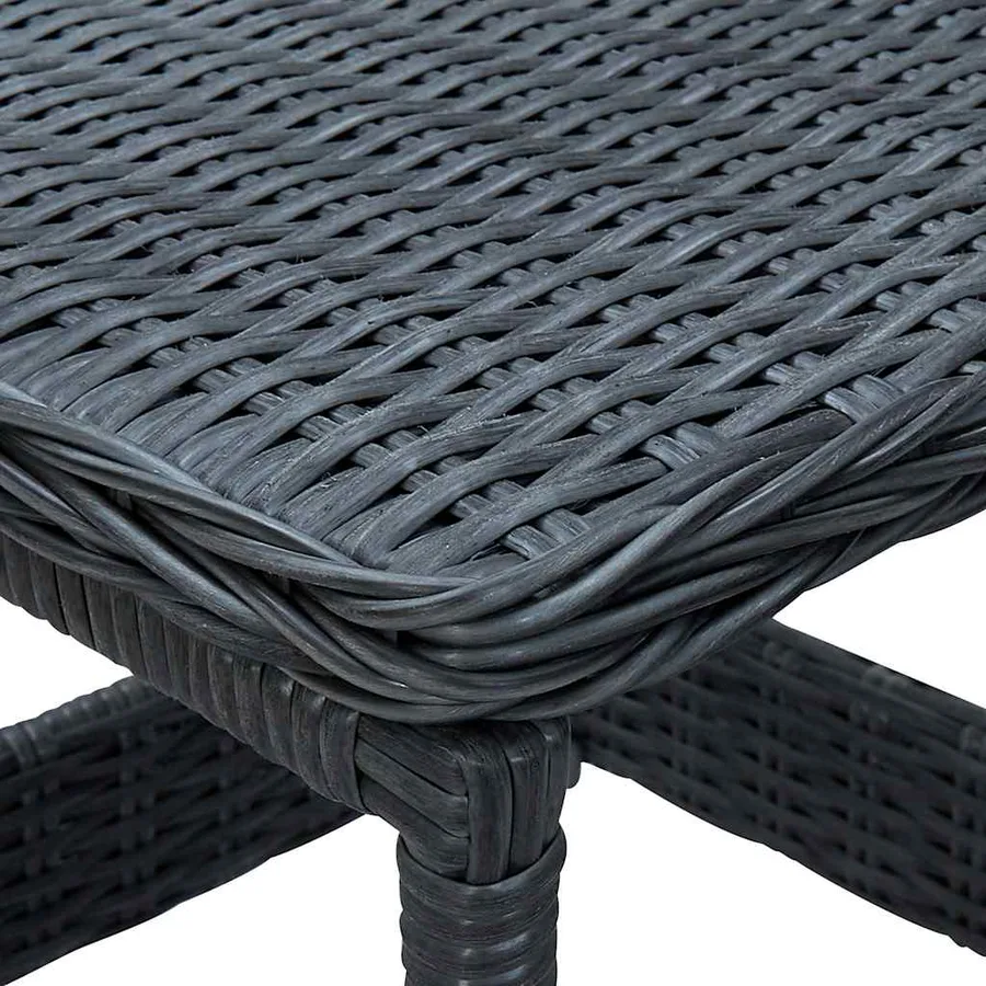 Table de jardin Gris foncé 45x45x46,5 cm Résine tressée - 4