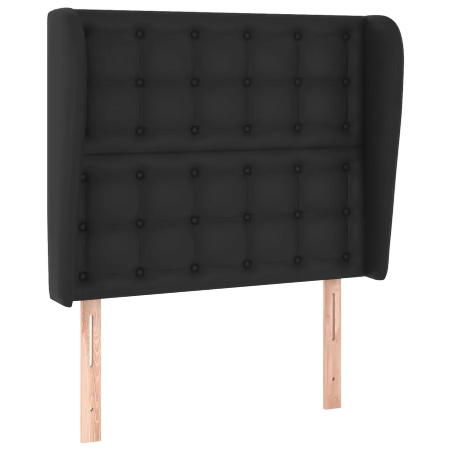 Tête de lit avec oreilles Noir 83x23x118/128 cm Similicuir - 2