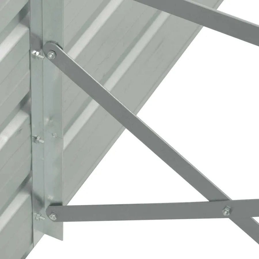 Lit surélevé de jardin Acier galvanisé 400x80x77 cm Gris - 5