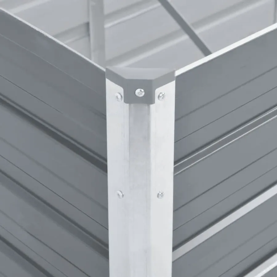 Lit surélevé de jardin Acier galvanisé 400x80x77 cm Gris - 6
