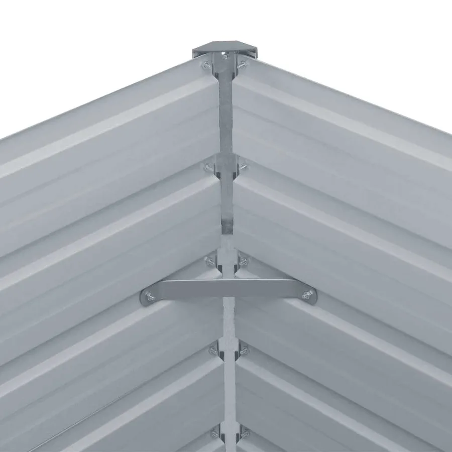 Lit surélevé de jardin Acier galvanisé 400x80x77 cm Gris - 7