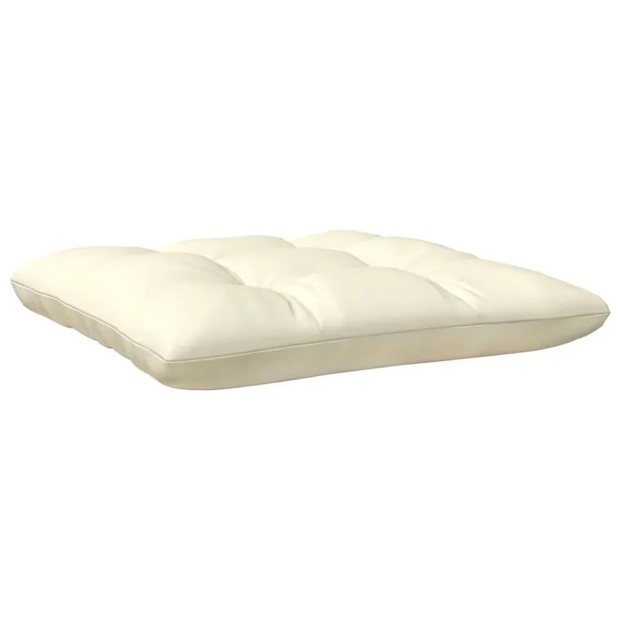 Salon de jardin 3 pcs avec coussins crème Bois de pin massif - 7