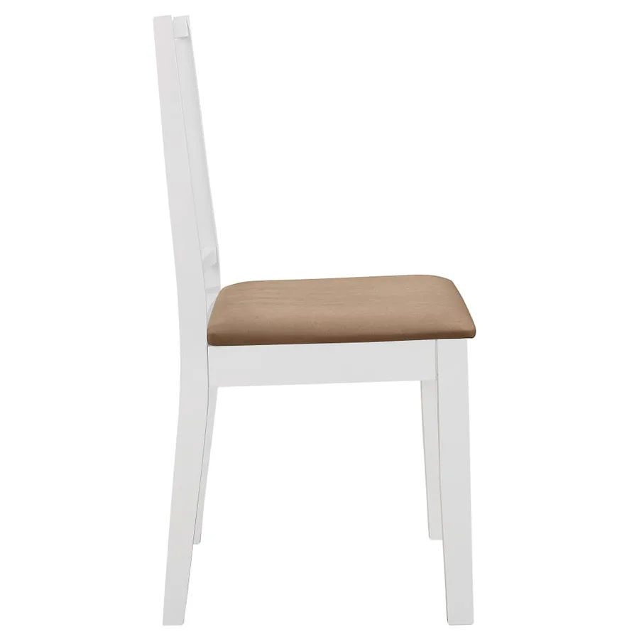Chaises à manger avec coussins lot de 4 blanc bois solide - 4