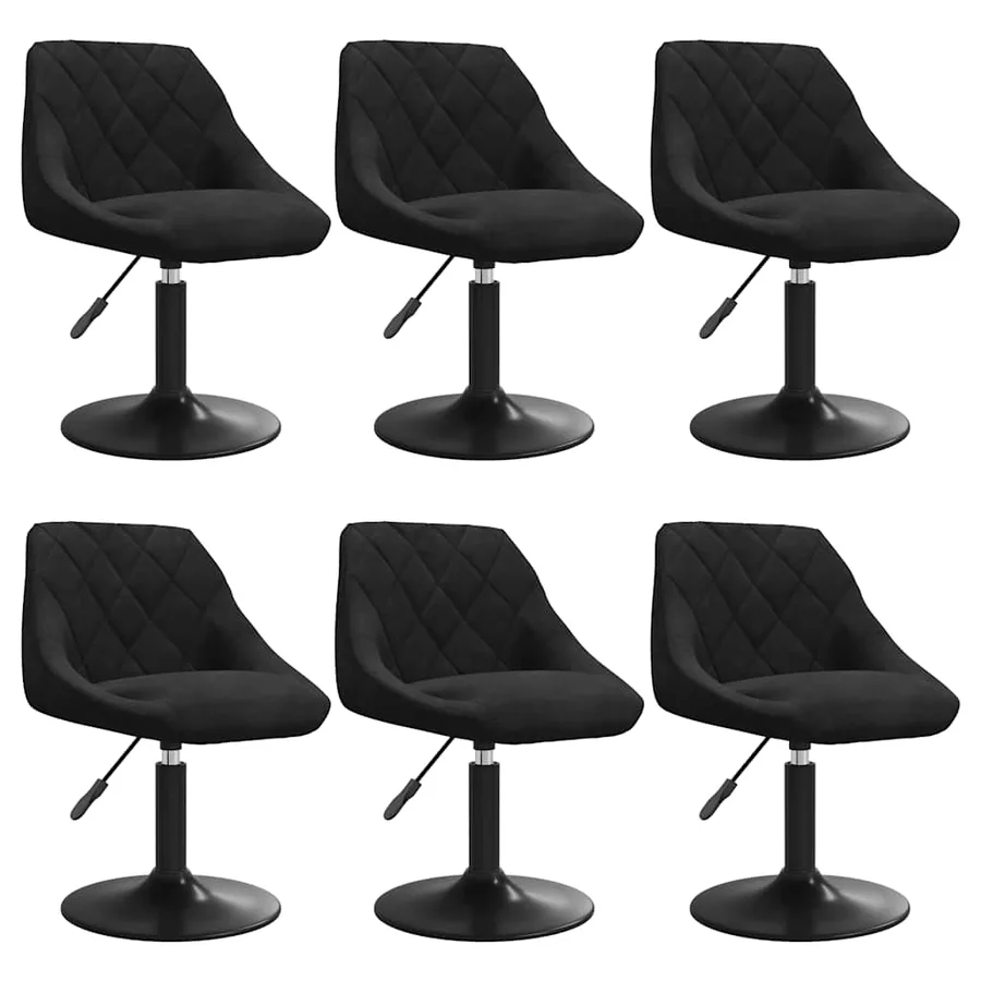 Chaises pivotantes à manger lot de 6 noir velours - 2
