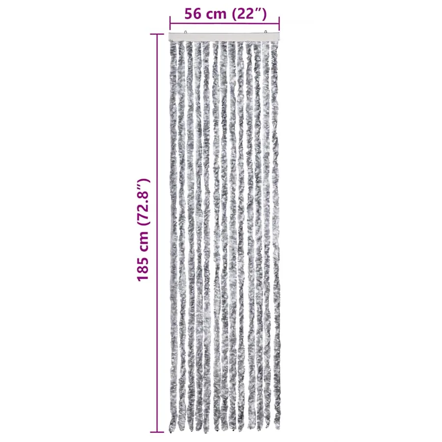 Moustiquaire Blanc et gris 56x185 cm Chenille - 7