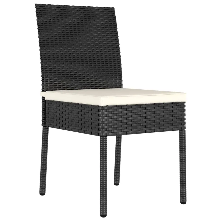 Chaises à manger de jardin lot de 4 Résine tressée Noir - 2