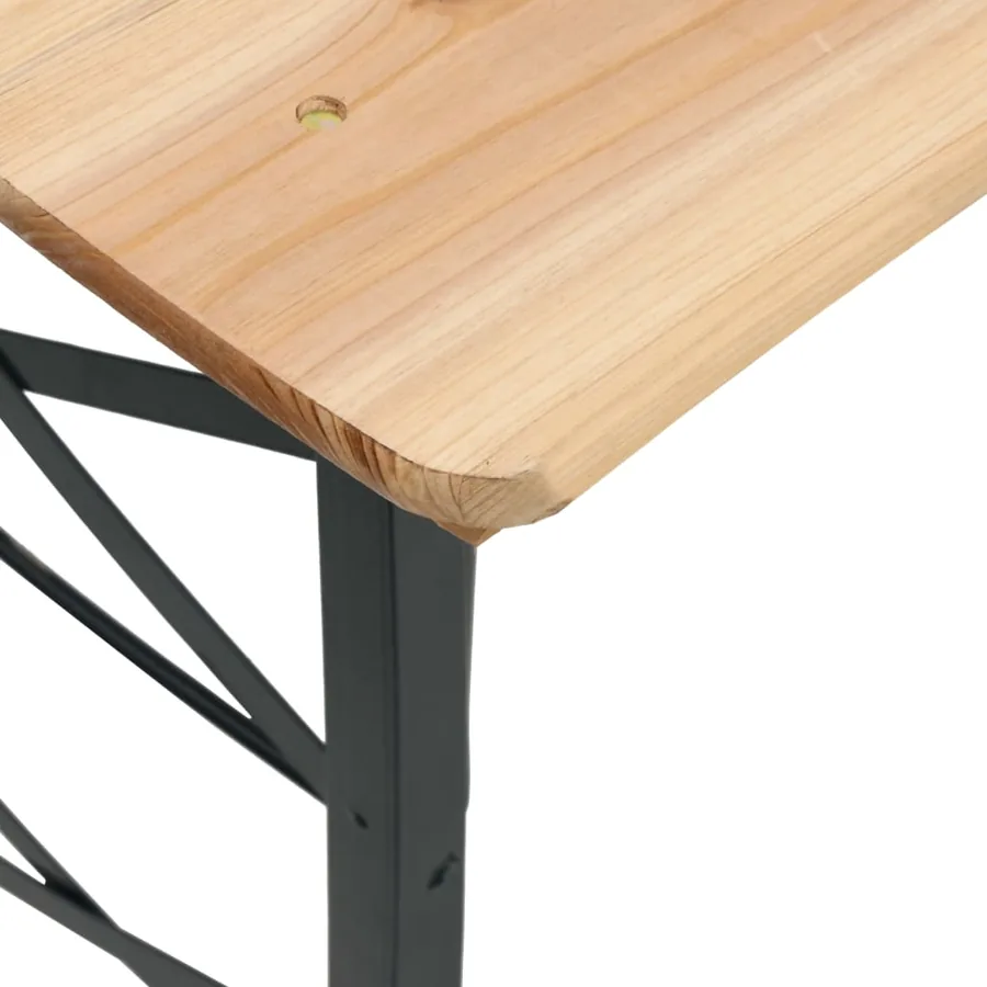 Table à bière pliable 170x50x75/105 cm bois massif de sapin - 5