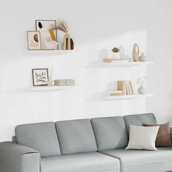 Étagères murales flottantes 4 pcs blanc 80x23,5x3,8 cm MDF
