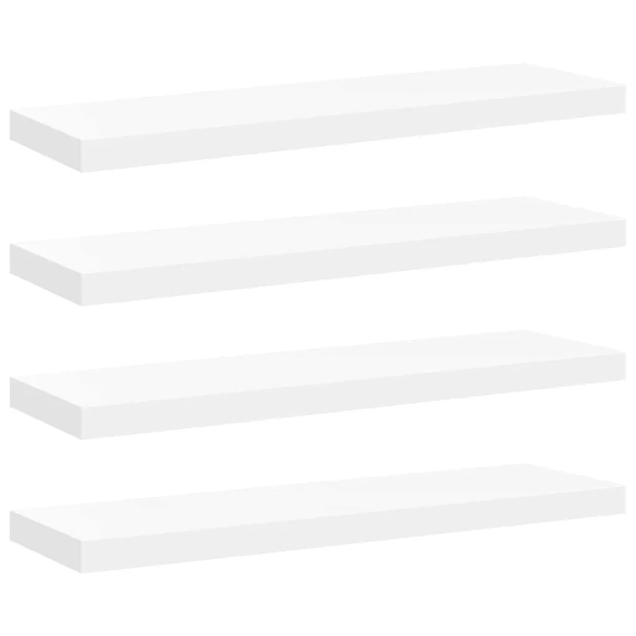 Étagères murales flottantes 4 pcs blanc 80x23,5x3,8 cm MDF - 2