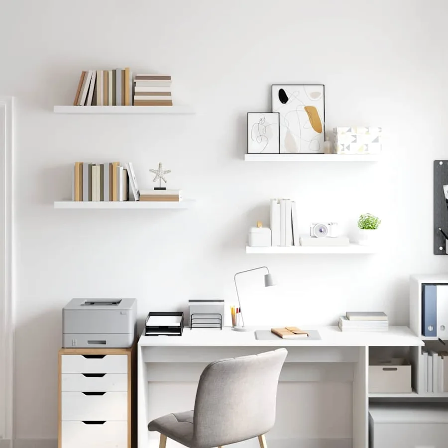 Étagères murales flottantes 4 pcs blanc 80x23,5x3,8 cm MDF - 3