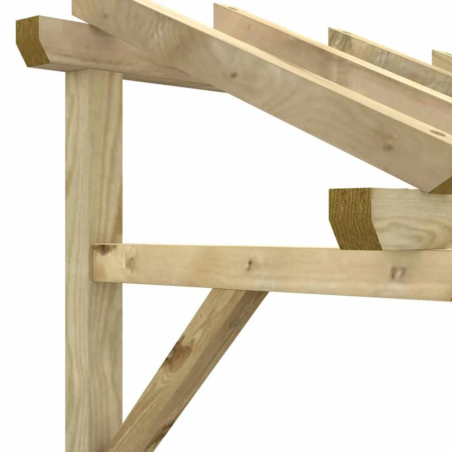 Auvent de porte 150x100x100 cm Bois de pin solide - 7