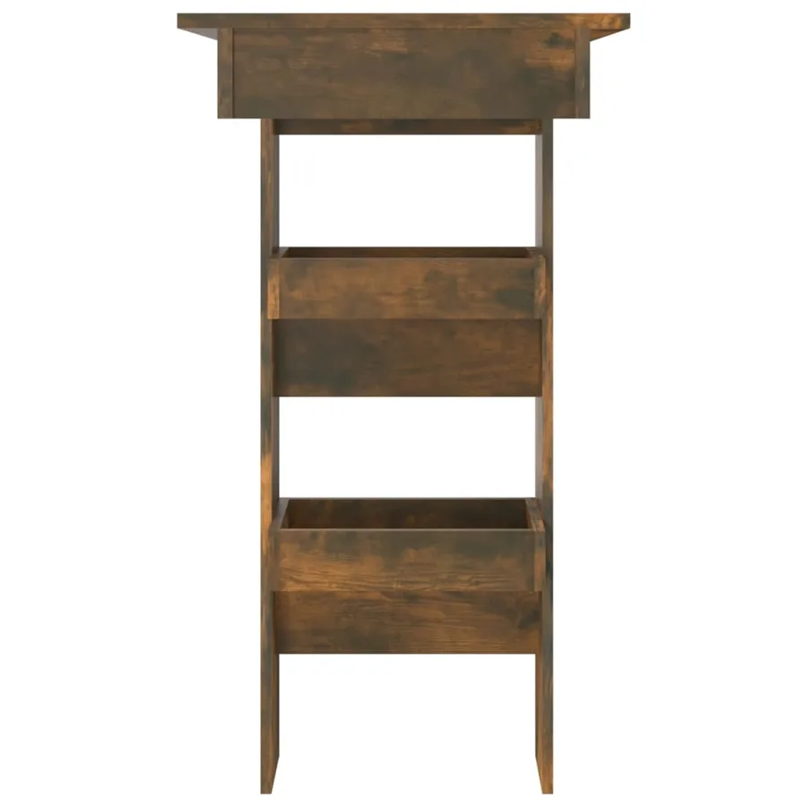 Table de bar murale Chêne fumé 102x45x103,5cm Bois d'ingénierie - 4