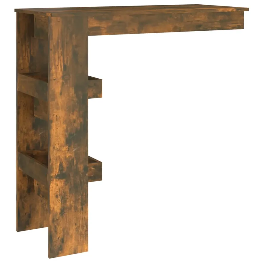 Table de bar murale Chêne fumé 102x45x103,5cm Bois d'ingénierie - 5