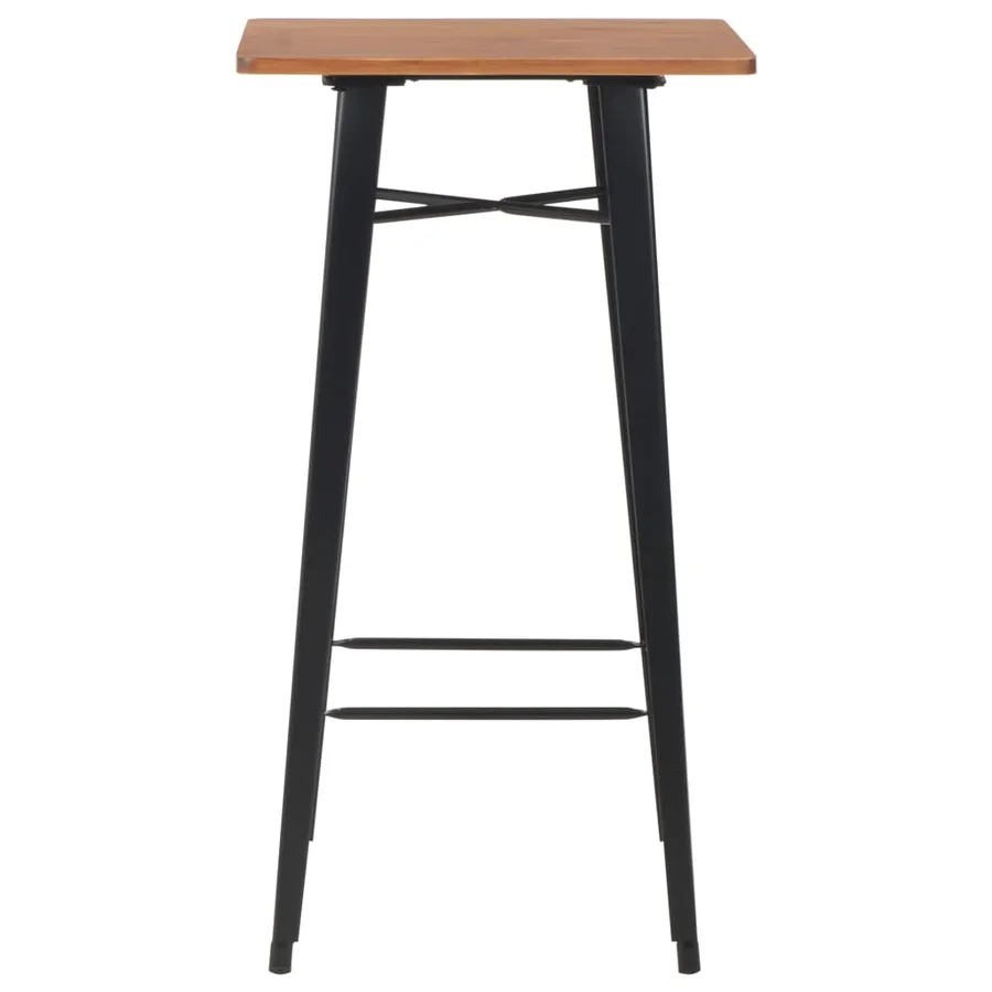 Mobilier de bar 3 pcs Acier Noir - 3