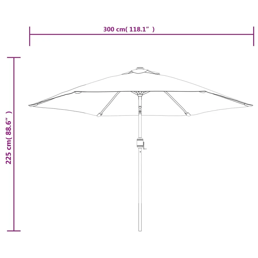 Parasol de jardin en porte-à-faux avec LED 3 m blanc sable - 10