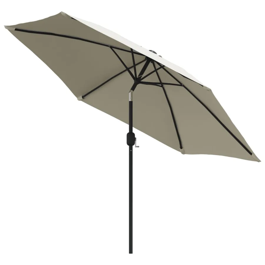 Parasol de jardin en porte-à-faux avec LED 3 m blanc sable - 4