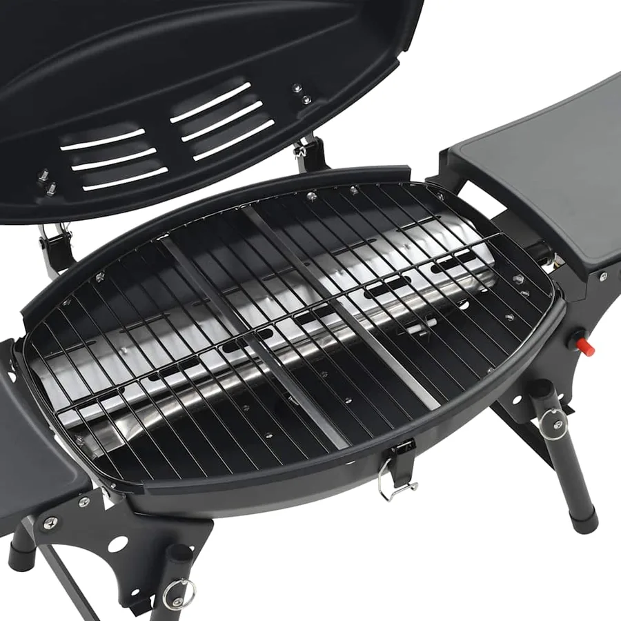 Barbecue à gaz portatif avec zone de cuisson Noir - 7