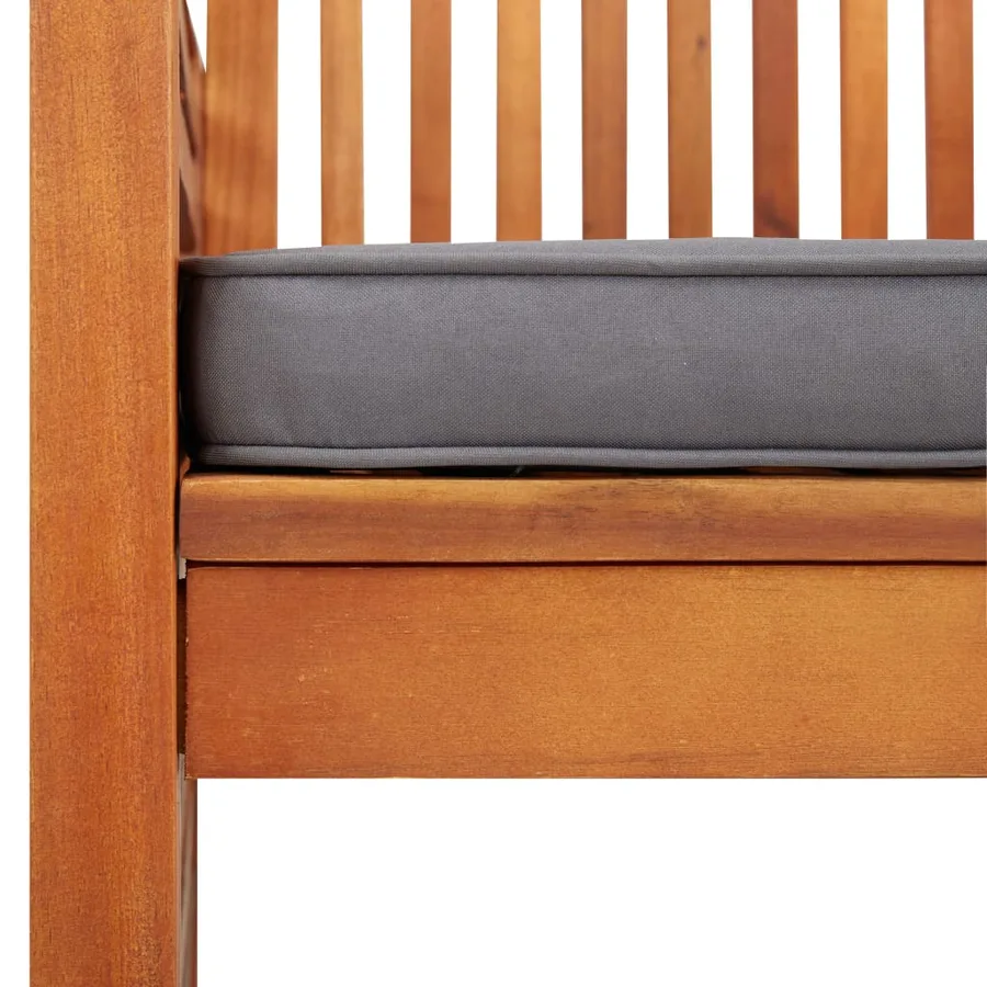 Chaise à dîner de jardin avec coussin Bois d'acacia massif - 5