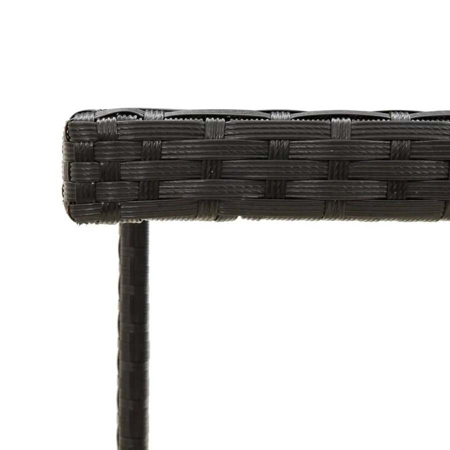 Table de jardin Noir 109x107x74 cm Résine tressée et verre - 4