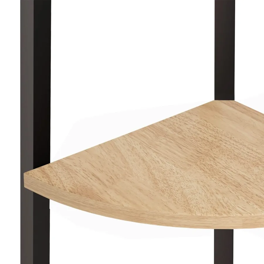 Étagère d'angle à 4 niveaux Marron clair et noir 45,5 x 31,5 x 150 cm - 6