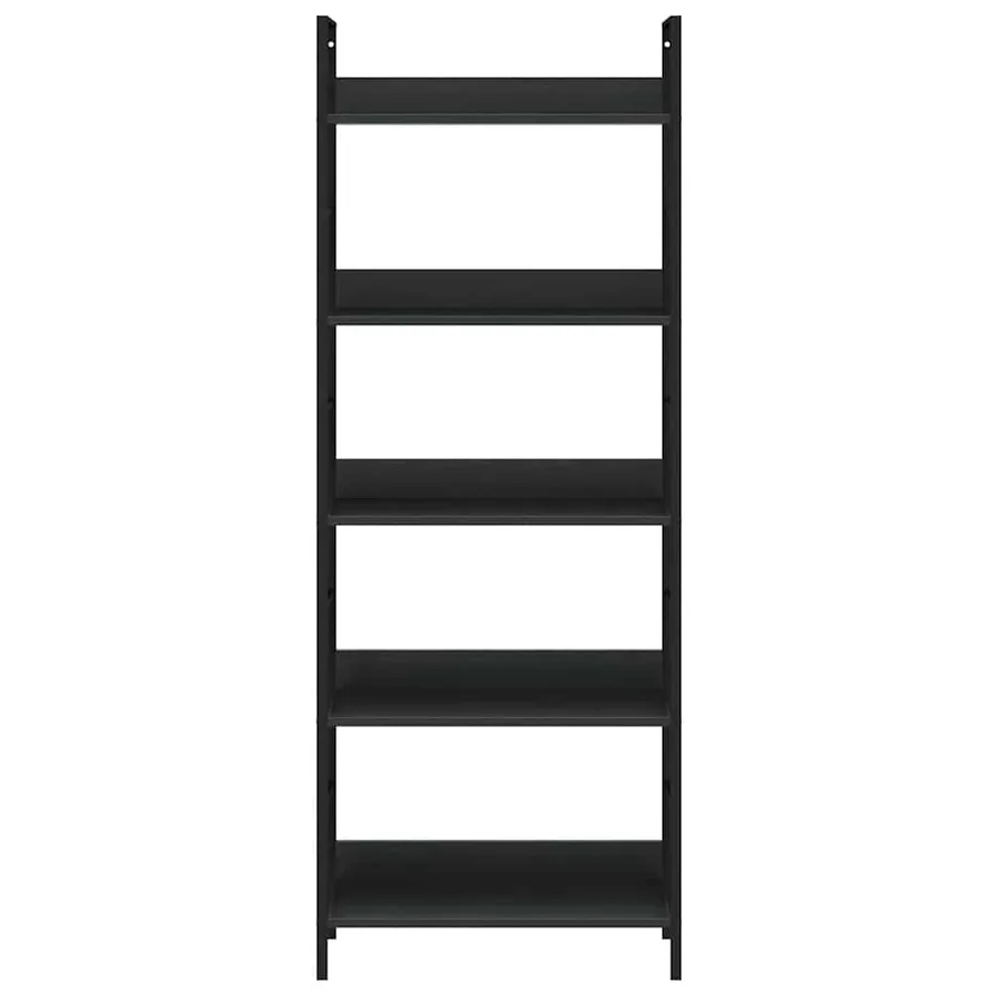 Bibliothèque à 5 niveaux noir 60x27,6x158,5cm bois d'ingénierie - 3