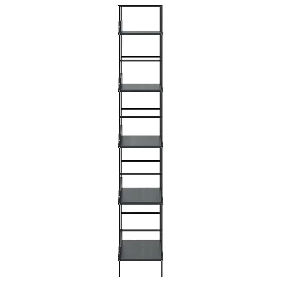 Bibliothèque à 5 niveaux noir 60x27,6x158,5cm bois d'ingénierie - 4