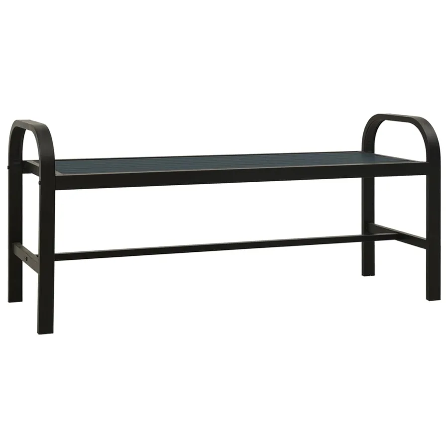 Banc de jardin 124,5 cm acier et WPC noir - 2