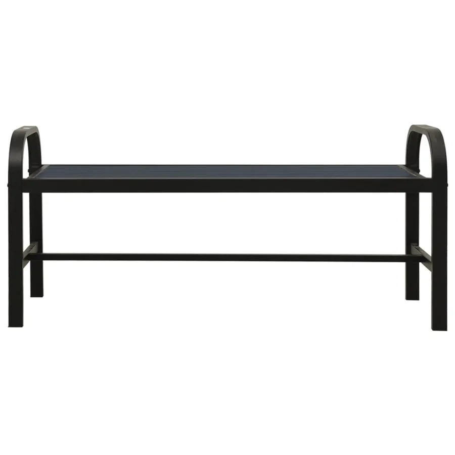 Banc de jardin 124,5 cm acier et WPC noir - 3