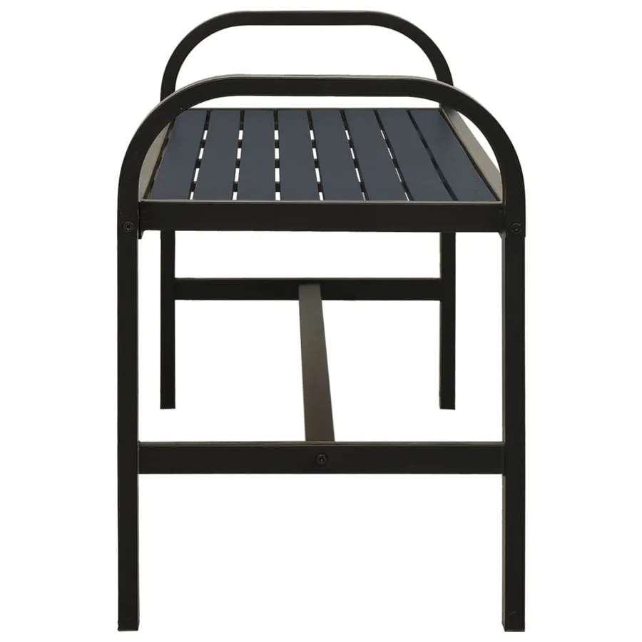 Banc de jardin 124,5 cm acier et WPC noir - 4